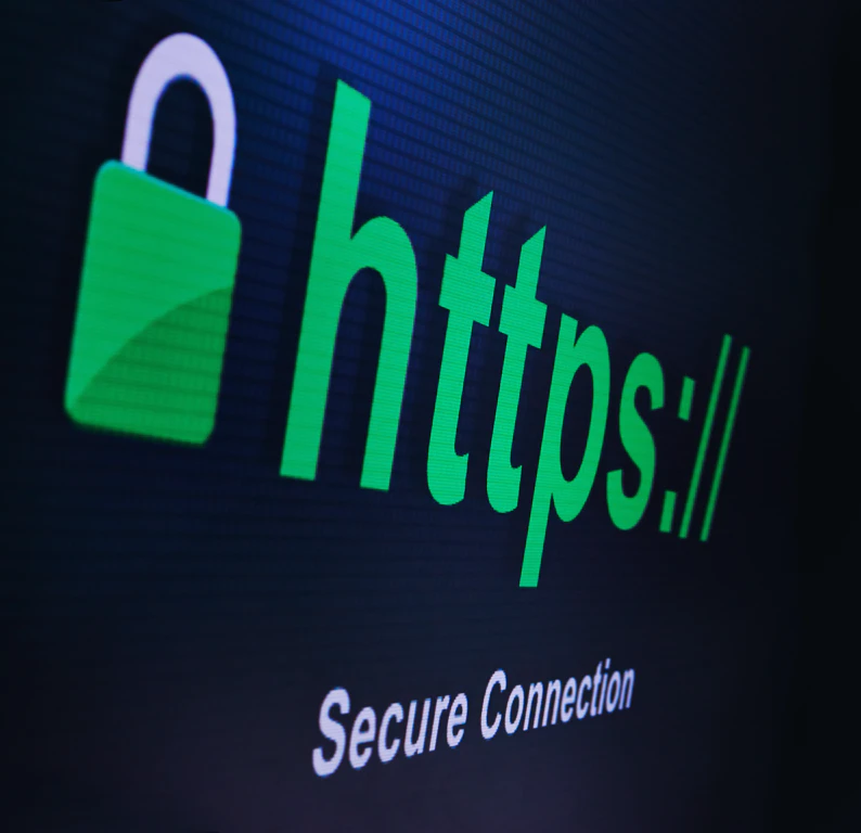 Bild mit dem Text "https://" und "Secure Connection".